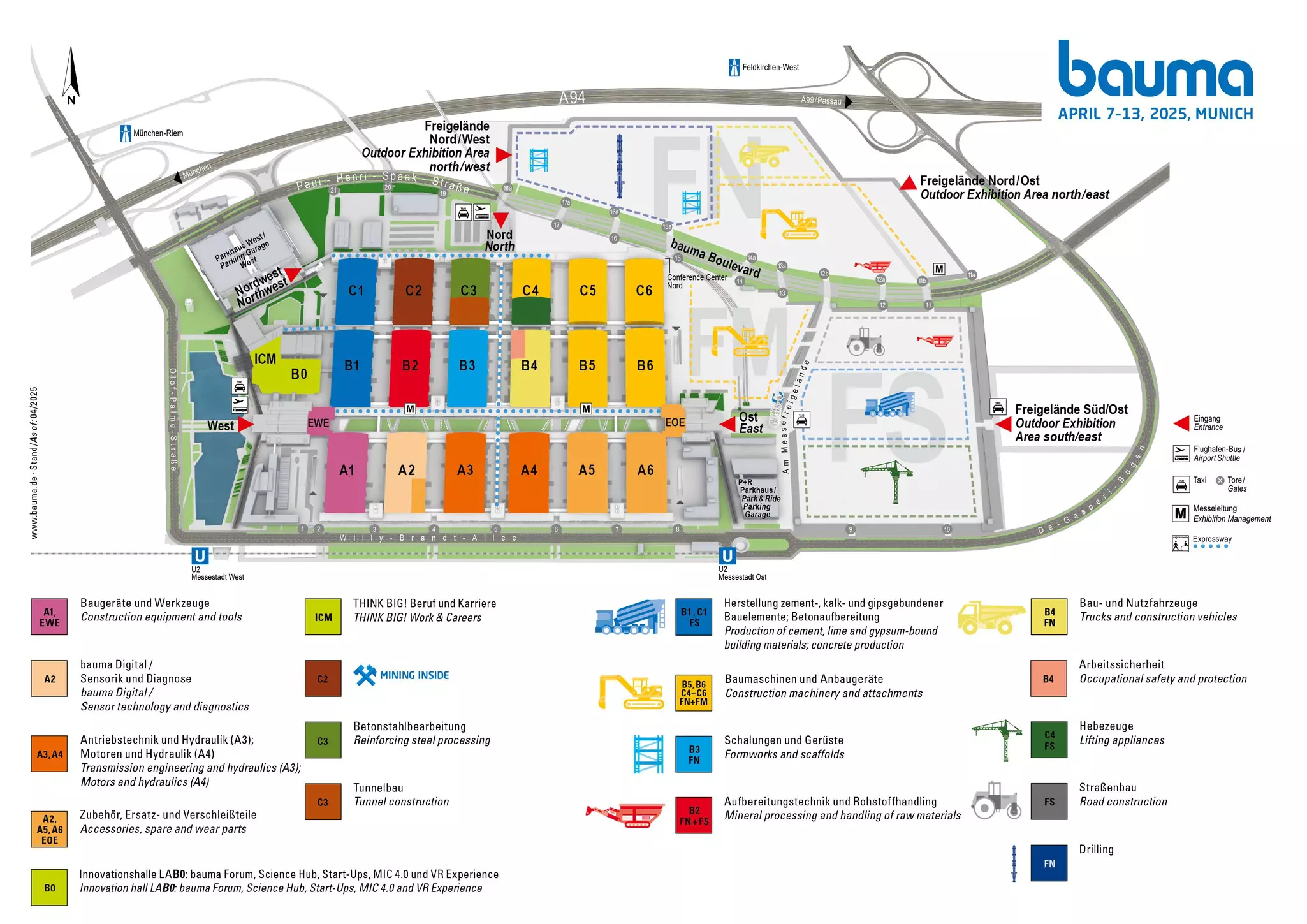 慕尼黑工程机械展展馆平面图