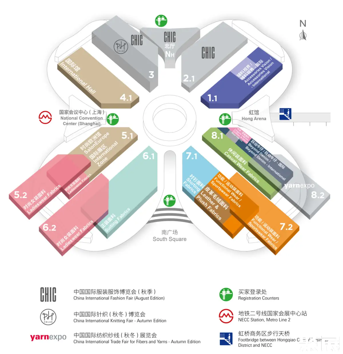 上海纺织面料展展馆平面图