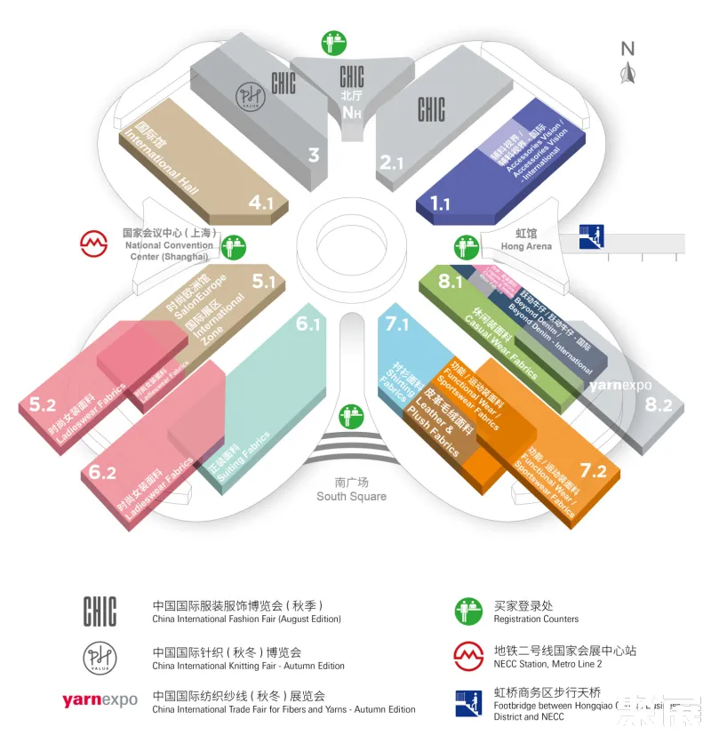 上海面料展展馆平面图
