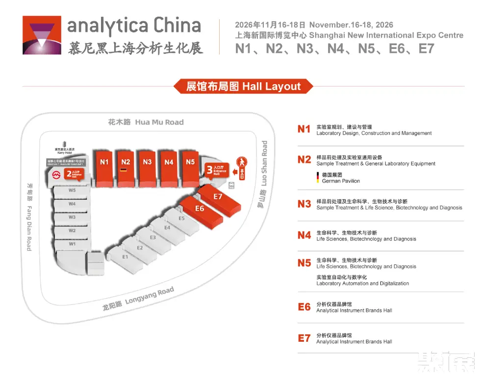 慕尼黑上海分析生化展展馆平面图