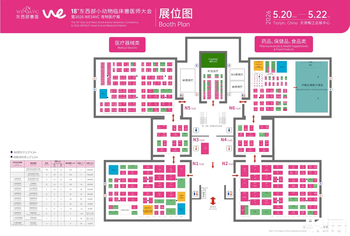 东西部兽医大会展馆平面图