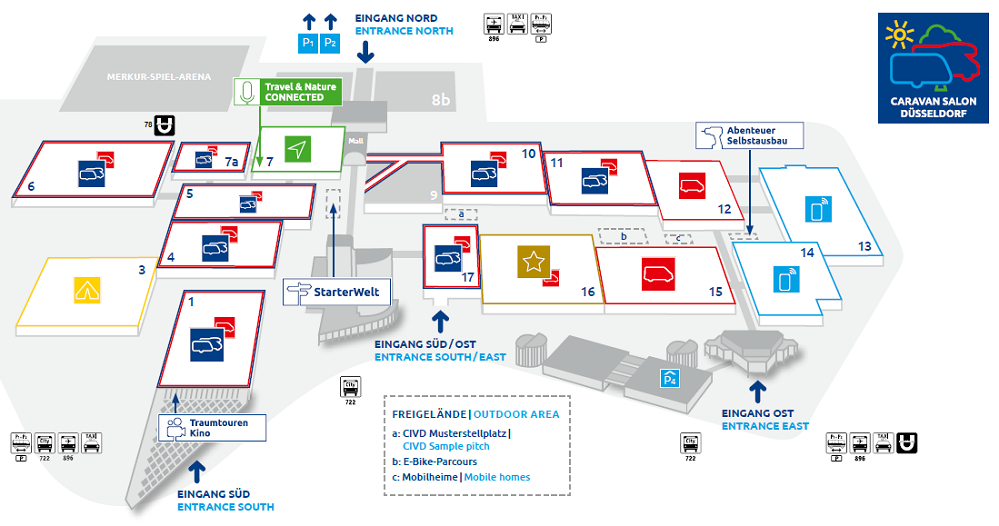 杜塞爾多夫房車(chē)展展館平面圖