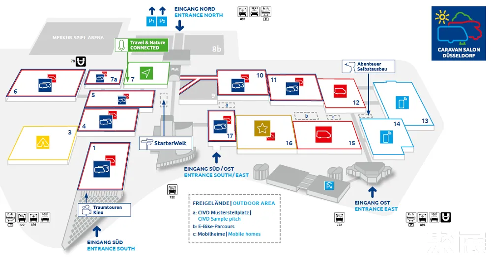 杜塞爾多夫房車(chē)展展館平面圖