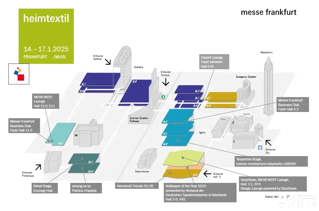 法蘭克福家紡展Heimtextil展館平面圖