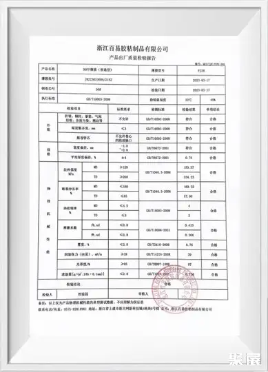 ZHEJIANG BAIYI ADHESIVE PRODUCTS CO., LTD.