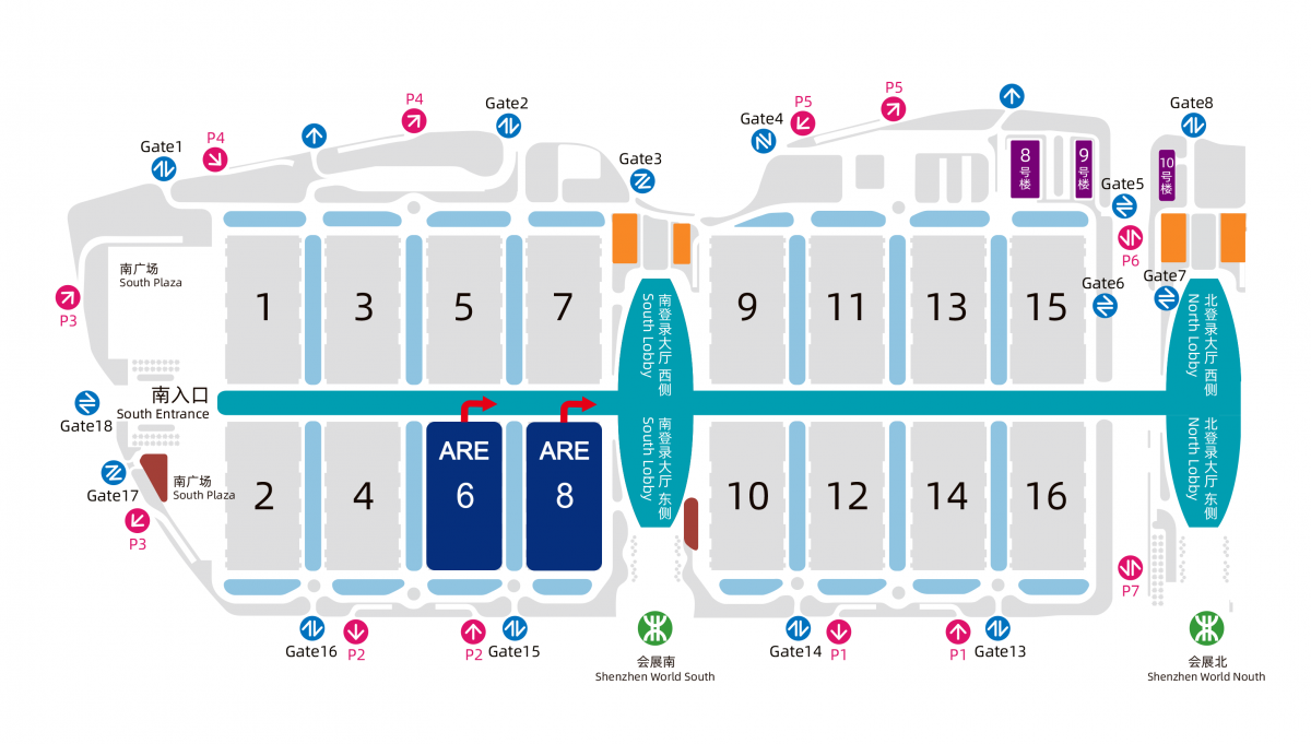 深圳自动化展展馆平面图