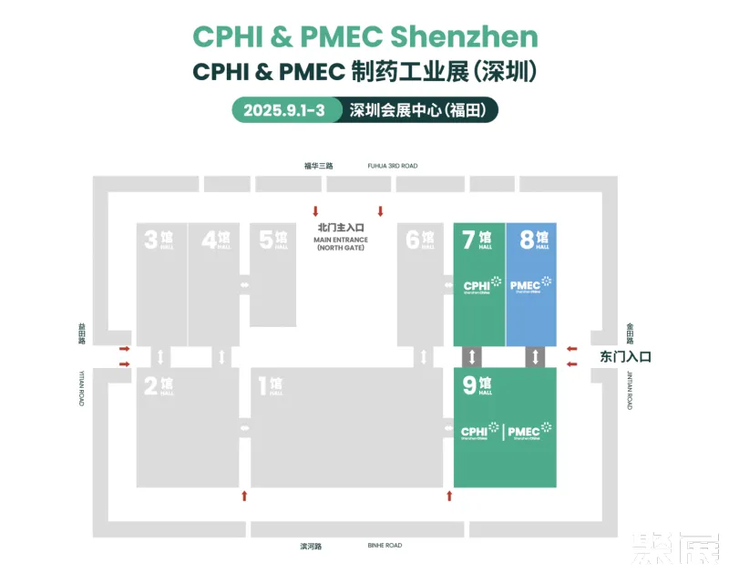 CPHI深圳制药原料展展馆平面图