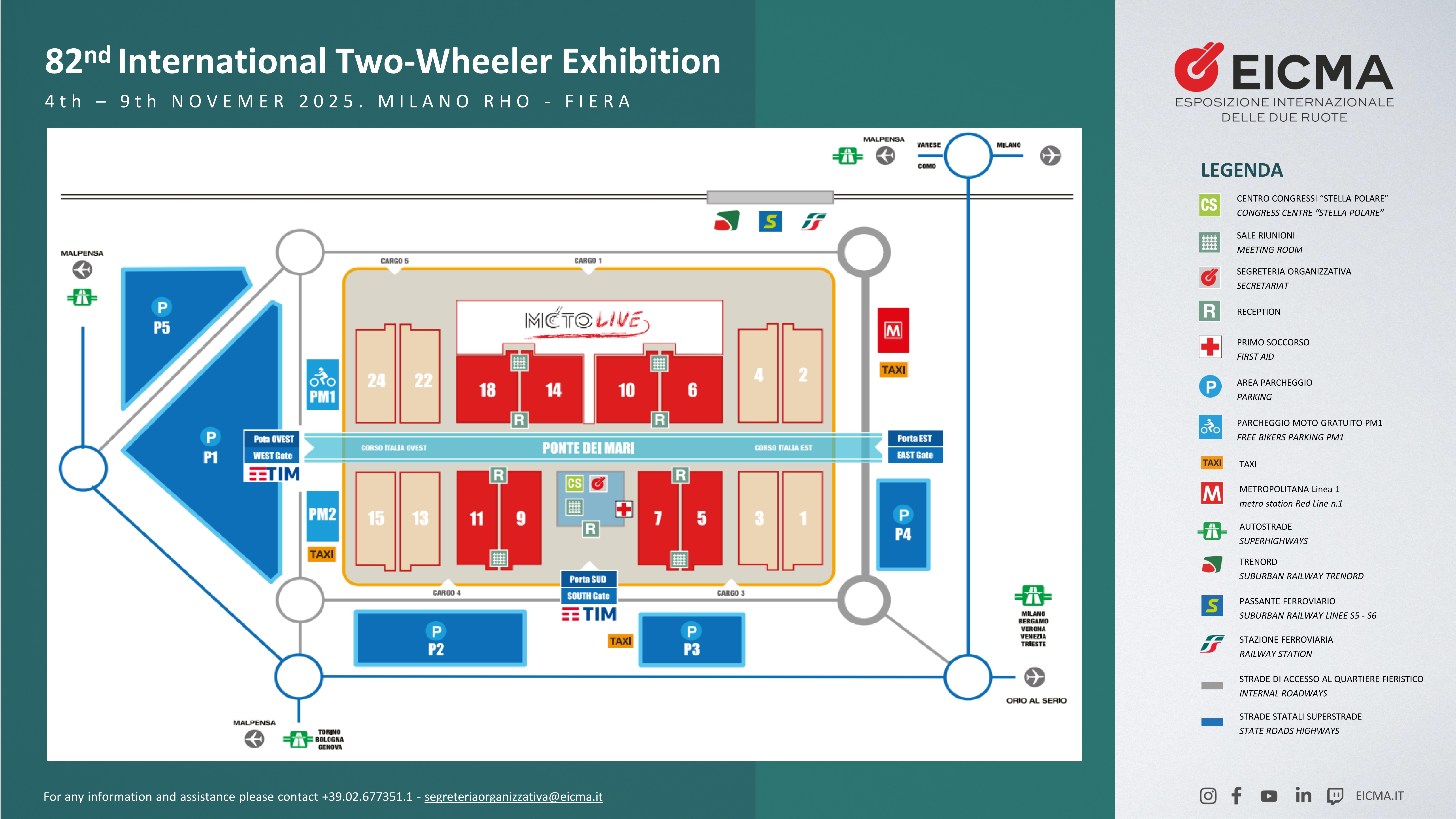米兰摩托车展EICMA展馆平面图