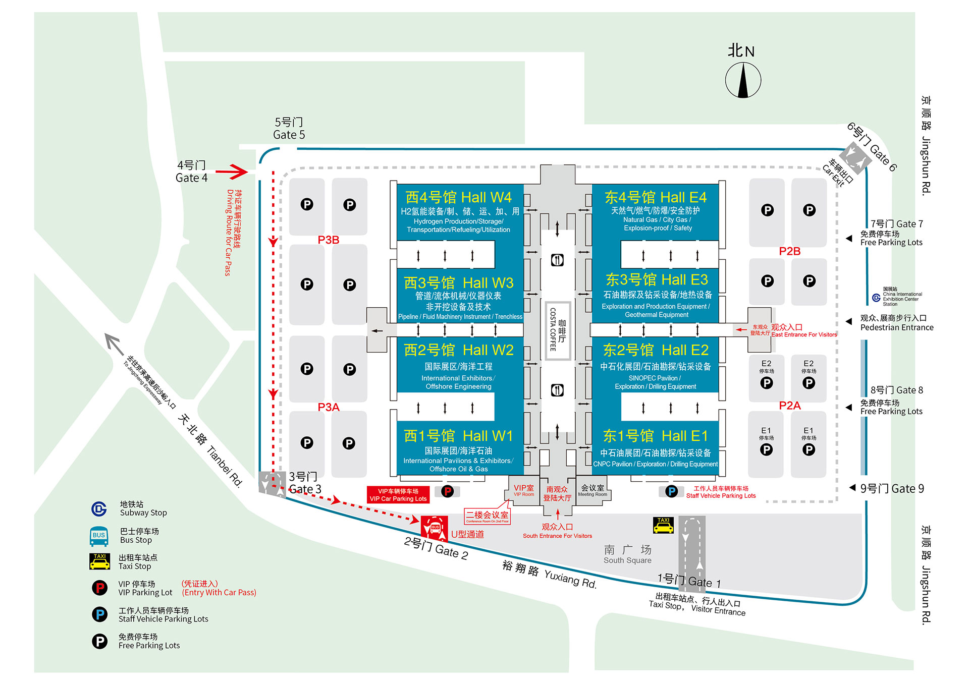 北京石油展展馆平面图