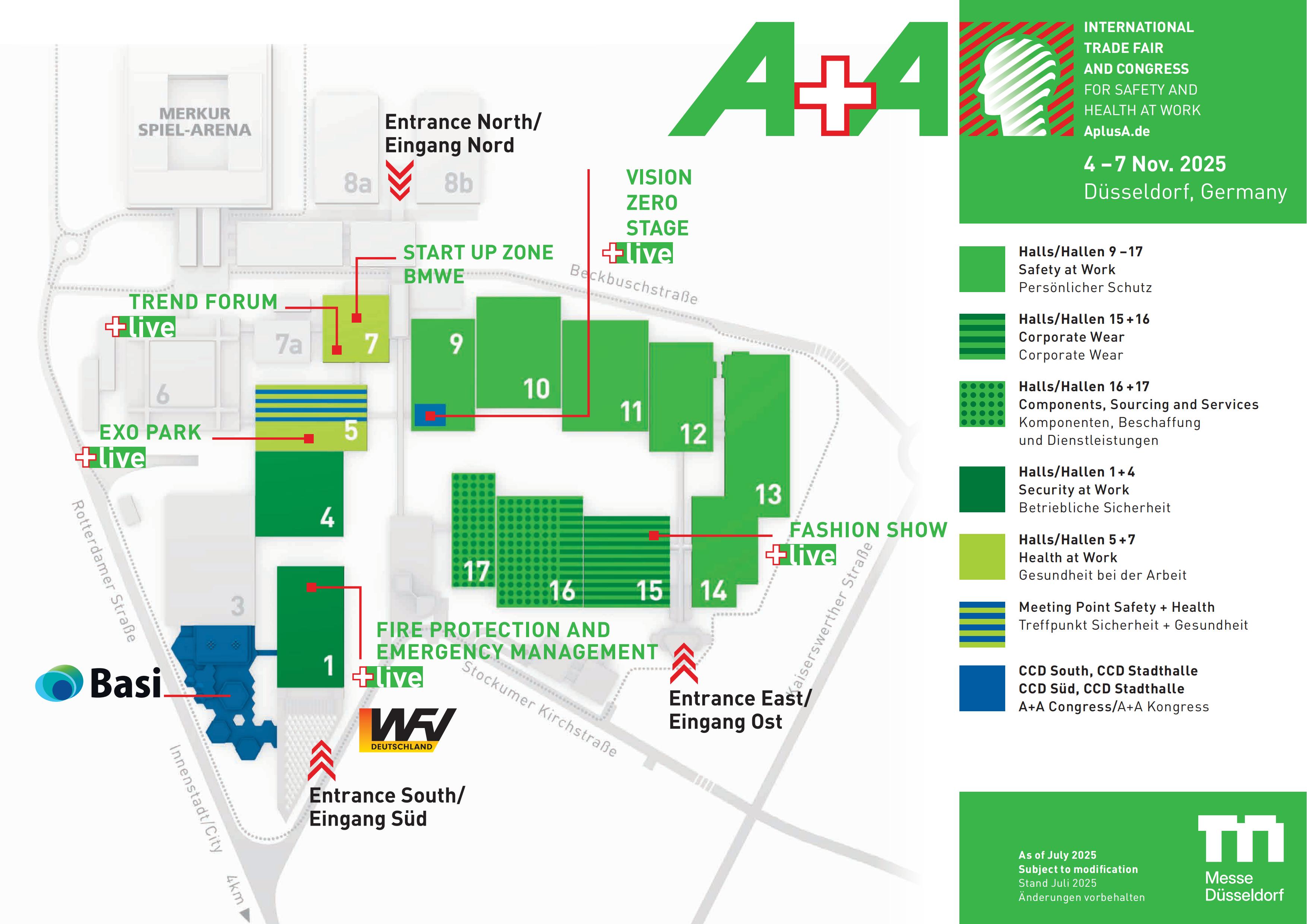 德国劳保展a+a展馆平面图