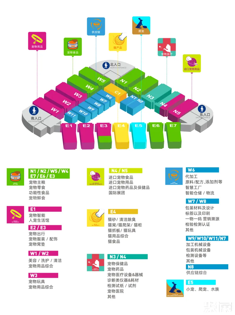 上海亚宠展展馆平面图