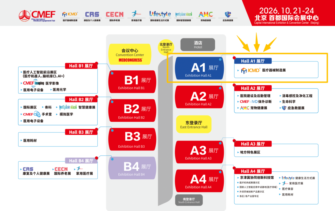 ICMD北京医疗器械展展馆平面图