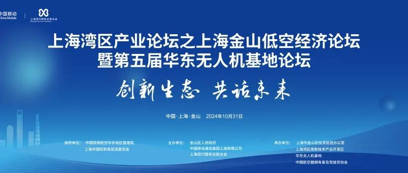 10月31日 | 上海金山低空经济论坛暨第五届华东无人机基地论坛