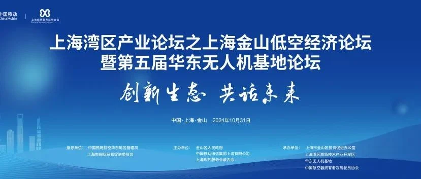 10月31日 | 上海金山低空经济论坛暨第五届华东无人机基地论坛