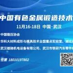 11.16-18日 武汉 有色金属锻造技术高峰论坛