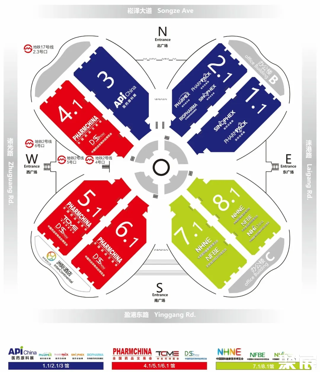 上海原料藥展展館平面圖