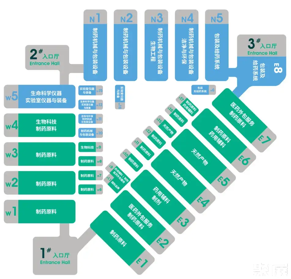 上海原料药展展馆平面图