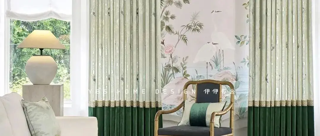 展商新品 |【伊伊布舍】瑞鹤&天青 ，高端客厅纱之吉祥与高雅